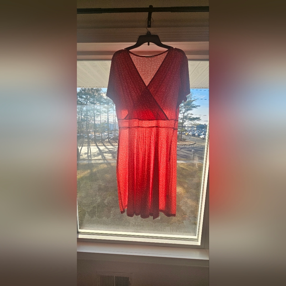 Orange V-Neck Dress